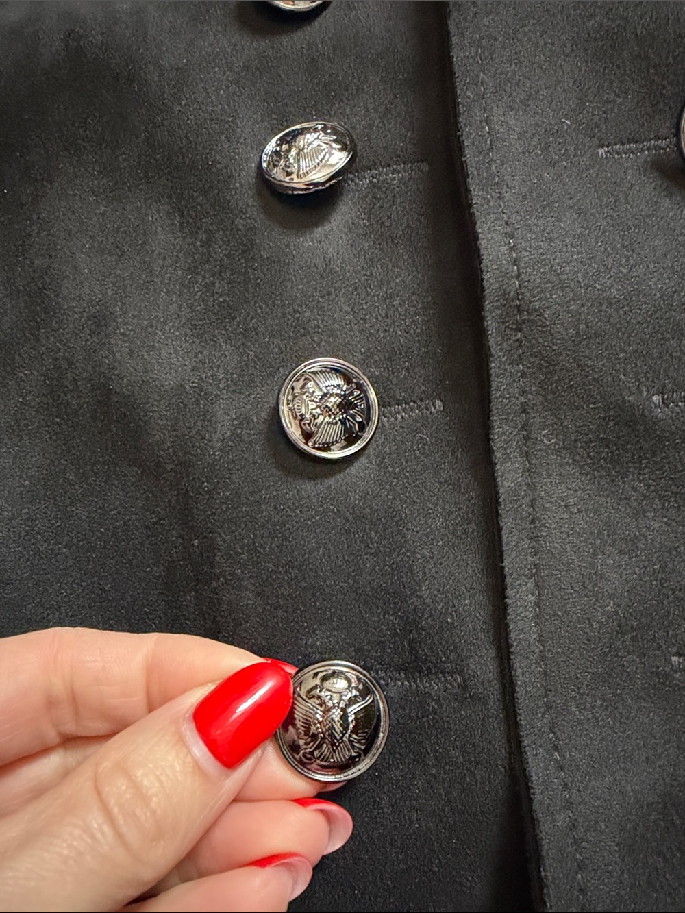 Molly Bracken Black Double-Breasted Military Jacket - Picture 3 of 12